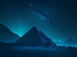 Wall Mural - mountains scape, deep cosmos sky. ai generated illustration