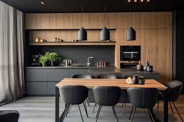 Kitchen and dining area in a large house