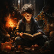 Zaklęte Książki, Magiczne Sny: Chłopiec Odkrywający Świat Marzeń. Generative AI