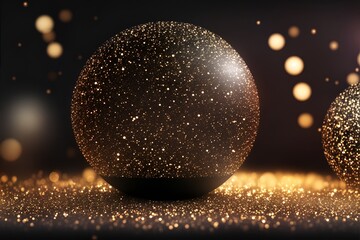 Wall Mural - christmas ball on black background