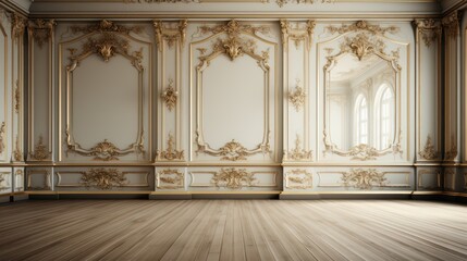 Elegant empty white wall interior 