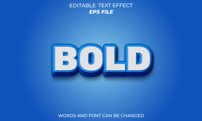 Wall Mural - bold text effect ,strong 3d blue typeface font effect, modern, vector template