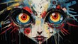 © Lubek - Abstract colorful face mask. Vibrant colors. Generative AI.