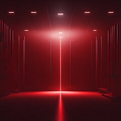 Wall Mural - red stage with spotlight