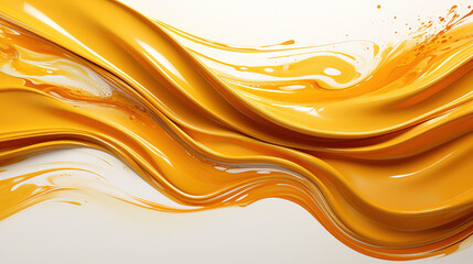 Wall Mural - Shiny elegant gold color and luxury white wave elements with glittery lines on abstract gradient background