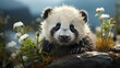 Curious Baby Panda Expression. Generative Ai.