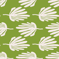 Wall Mural - Simple organic shape seamless pattern. Tropical leaves background. Matisse inspired decoration wallpaper.