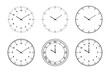 Diverse Clock Designs Collection: From Abstract Line Art to Vintage Roman Numeral Timepieces