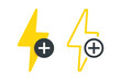 Lightning add icon. Illustration vector