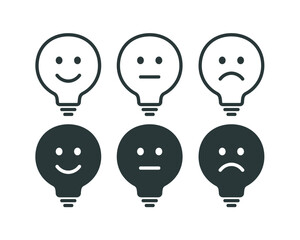 Lightbulb expression icon. Illustration vector