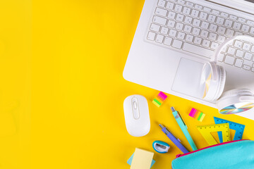 Back to school, online education background
