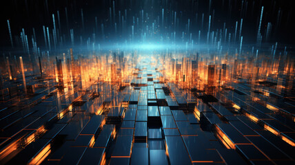Data Technology Seamless Background, Abstract Digital Network