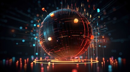 Wall Mural - the world of data science with networks and light, generated by ai