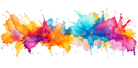 Wall Mural - Colorful watercolor splash isolated on transparent background