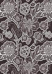 Wall Mural - flowers vector illustration seamless pattern. vector illustration 