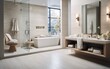 © AZ Studio - Modern bathroom with bathtub, shower, and sink