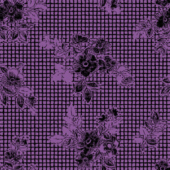 Wall Mural - Flowers seamless pattern . small floral , big floral. vector illustration 