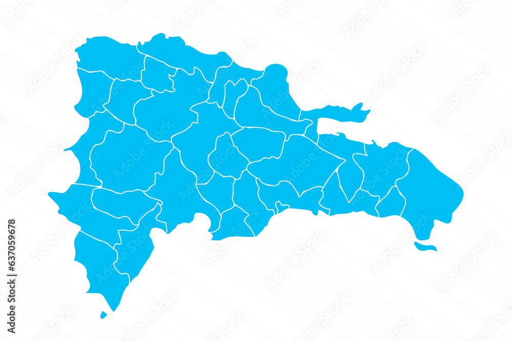 Flat Design Map of Dominican Republic With Details Stock Vector | Adobe ...