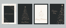 A Set Of Postcards. Christmas Card. Christmas Tree, Christmas Tree Decoration, Christmas Gift. Postcard For Various Occasions