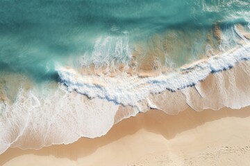  gentle waves on a tropical beach. view from above. 