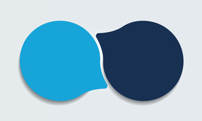 Wall Mural - 2 elements scheme, diagram. two connected empty circles. infographic template.