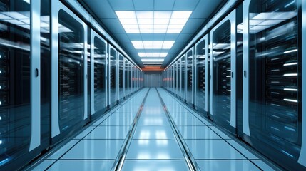 Aufkleber - Data center storage and network server room.