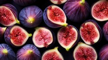  A Bunch Of Figs That Are Cut In Half And Ready To Be Eaten.  Generative Ai