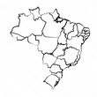 Hand Drawn Brazil Map Illustration