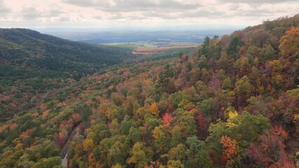 Wall Mural - Mountains during autumn in Arkansas Ozark country with colorful fall forest  