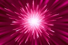 A Vibrant Pink Star Burst Against A Dramatic Black Background