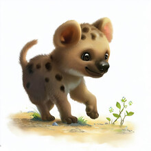 Digital Illustration Of A Young Hyena