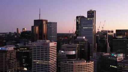 Canvas Print - North Sydney technology and finance companies head officer towers as 4k.
