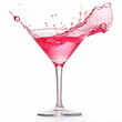 © Danielle - Cosmopolitan drink on white background. Pink drink