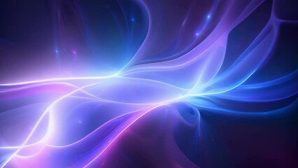 The image is alive with energy and motion as cosmic rays speed up across the ethereal backdrop of starry night. Swirls of magenta and royal blue light wrap around the ed rays 