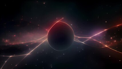 Wall Mural - a thin red fiber is visible in the starstudded sky stretching from one star to the next in a moment 
