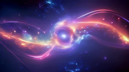 this striking image depicts the cosmos stretching and shifting the galaxies visibly warped as if som