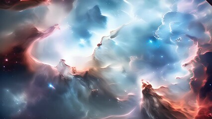 Wall Mural - a breathtaking image of a huge star forming nebula with great billowing clouds that stretch for hund