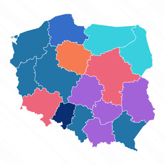  Multicolor Map of Poland With Provinces