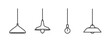 © sugarstock - Set of Ceiling light line icon. linear style sign for mobile concept and web design. Hanging lamp light outline vector icon. Symbol, logo illustration. Vector graphics of Chandelier on white backgroun