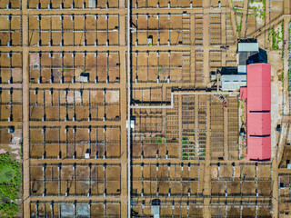 Canvas Print - Aerial view of Western Livestock Commission of Stockyards City