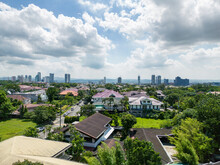 Manila, The Philippines –August 20, 2023. “A Beautiful Mid-morning Cityscape Panorama Of Eastwood City As Seen From Quezon City”. 