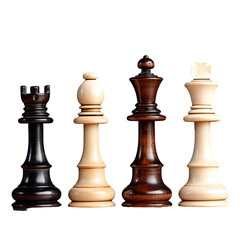 Canvas Print - Closeup composition of chess pieces for decoration