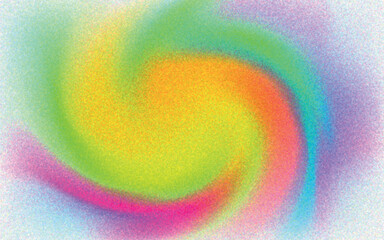 Swirl multicolors gradient background, color gradation circle with grain noise texture watercolor abstract holographic blur. Color gradient soft blend mesh of blue, green, orange and red purple colors