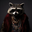 portrait of a raccoon,  model, style, art, studio