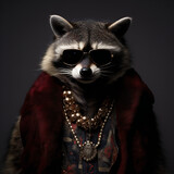 Fototapeta Big Ben - portrait of a raccoon,  model, style, art, studio