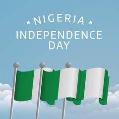 Wall Mural - vector graphic of Nigeria Independence Day good for Nigeria Independence Day celebration. flat design. flyer design.flat illustration.