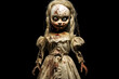 © mila103 - Creepy zombie doll isolated on black background. Halloween theme.