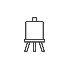 Poster - Easel with canvas line icon
