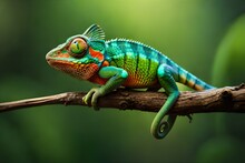 Chameleon On A Branch Generated Ai
