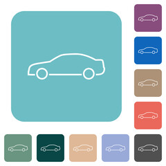 Wall Mural - Car contour rounded square flat icons